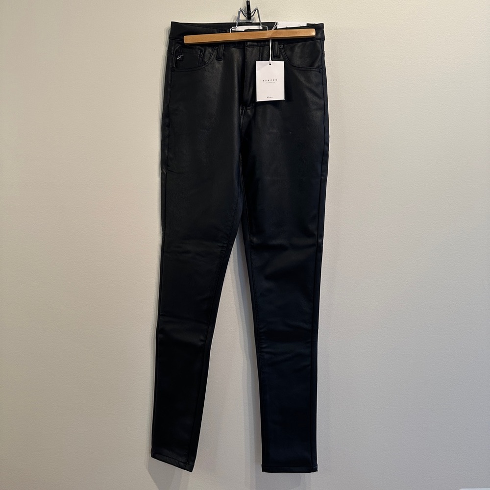 Black Faux Leather Skinny Jeans